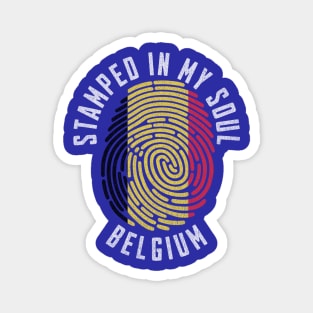 Proud Belgian Heritage Fingerprint Art for Patriotic Souls Magnet