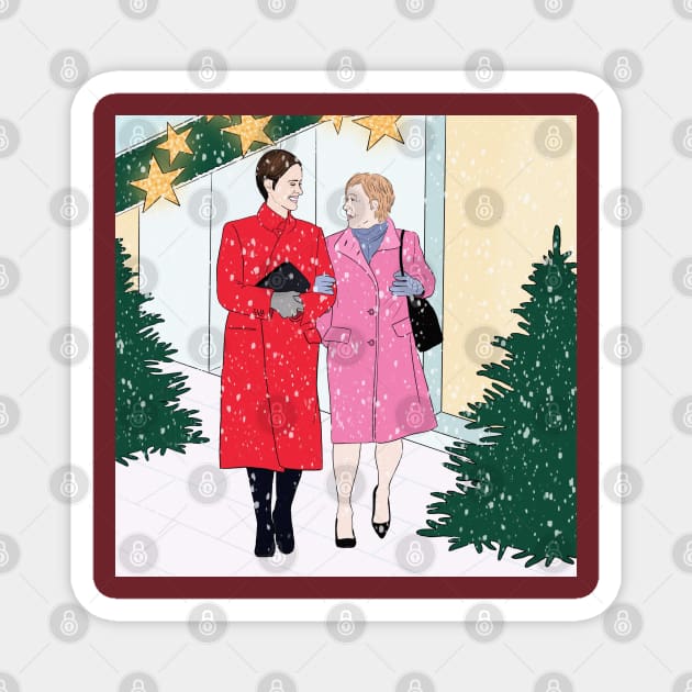 Sarah & Holland Christmas Magnet by chapeauperuvien