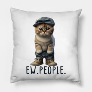 Funny Cat Ew People Meowy Cat Lovers Men Womens Gifts Essentia Pillow