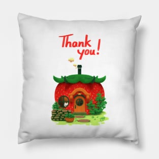 The Strawberry House Pillow