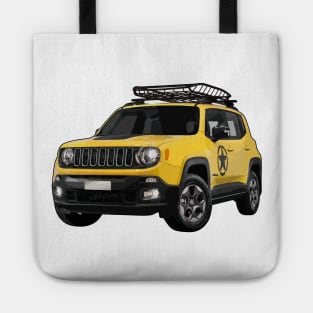 Yellow Jeep Renegade Illustration Tote