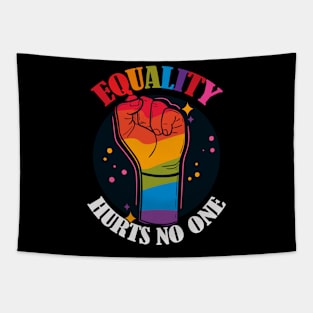 Equality Hurts No One- Rainbow LGBTQIA Fist Tapestry