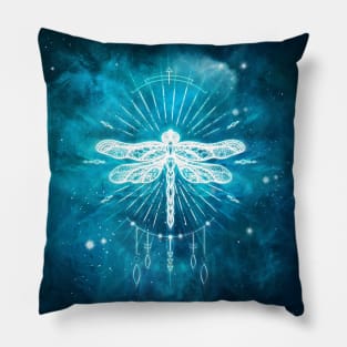 Cosmic Boho Dragonfly Pillow