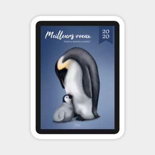 Greeting card Mom Penguin and baby Magnet