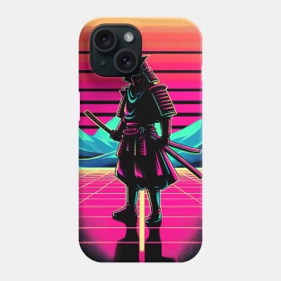 Neon Samurai: Retro Sunset Phone Case