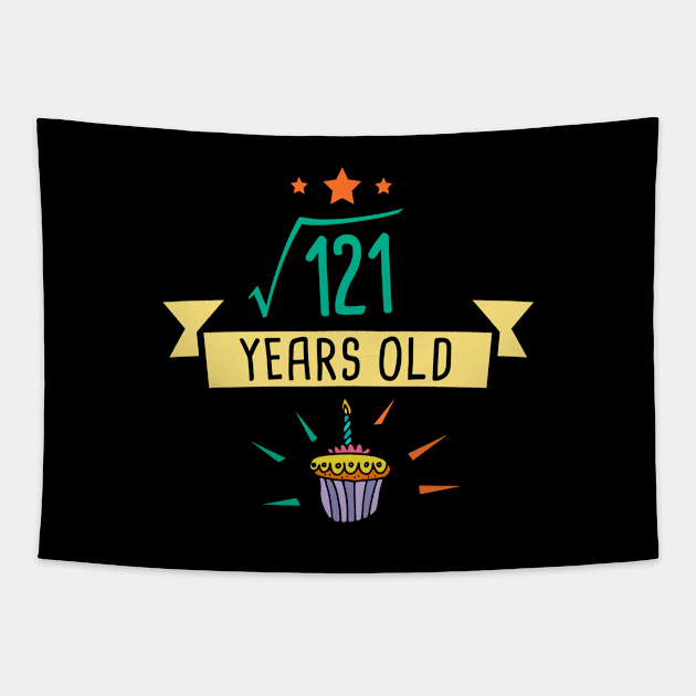 Square Root of 121 11 years old birthday Tapestry by hoopoe