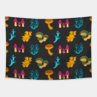 Colorful Mushrooms Pattern Tapestry