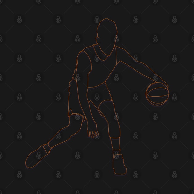 Devin Booker Minimalist Line Art Phoenix Basketball by Hevding