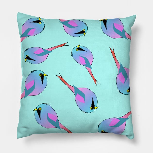 neon birds Pillow by kiratattooart