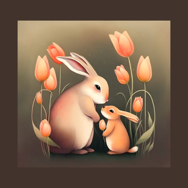 Sweet Mom and Baby Rabbit by Anicue