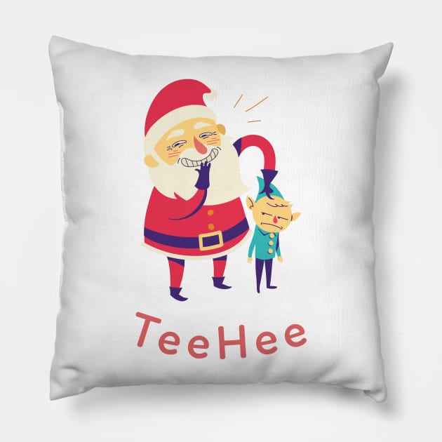 TeeHee Santa and Elf Pillow by Evlar