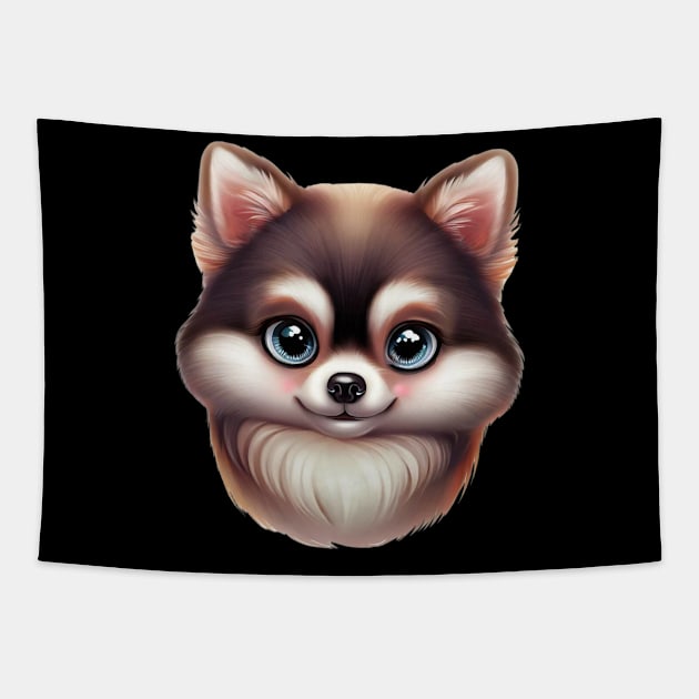 Wagtastic Pomsky Tapestry by Art By Mojo