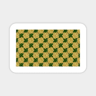 Floral checkerboard in Green and Yellow Magnet