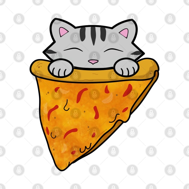 Cute Pizza Cat by Purrfect