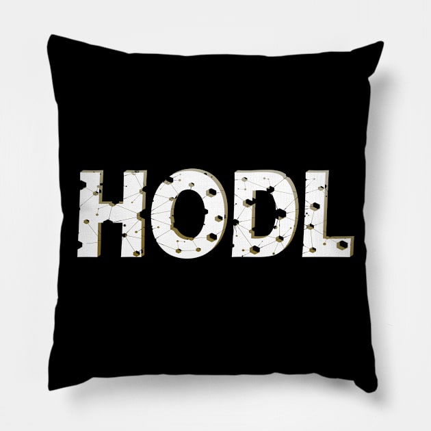 Blockchain hodl crypto currency Pillow by Kingluigi