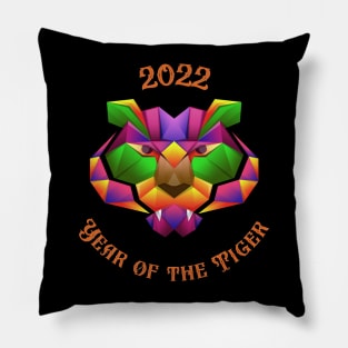 Colourful Abstract Year of the Tiger 2022 Pillow