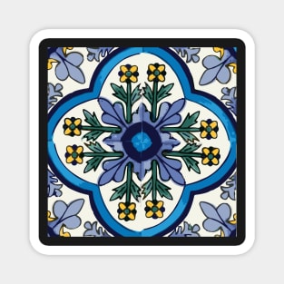 Talavera Blue Green Flora Magnet