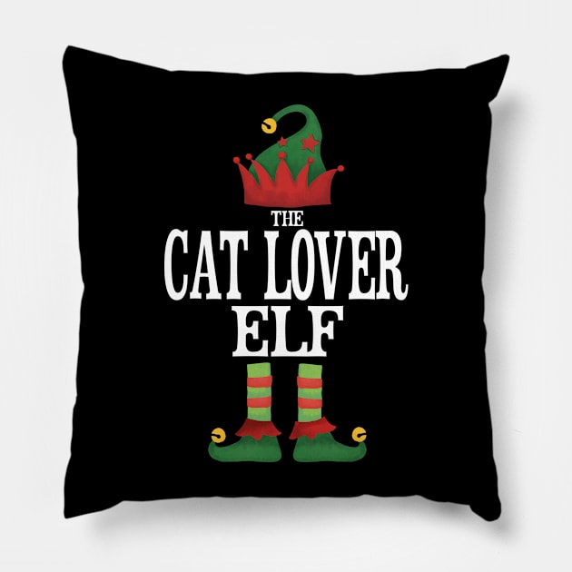 Cat Lover Elf Matching Family Group Christmas Party Pajamas Pillow by uglygiftideas