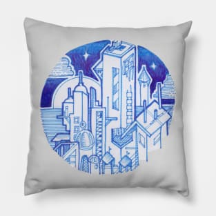 Blue Landscape Pillow