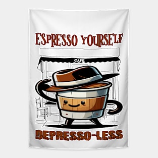 Perky Espresso, Brew Your Day Right Tapestry