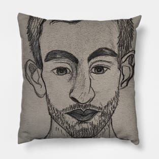 Portrait of Kompar, Pencil Sketch Pillow