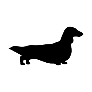 Long Haired Dachshund | Wiener Dog Silhouette T-Shirt