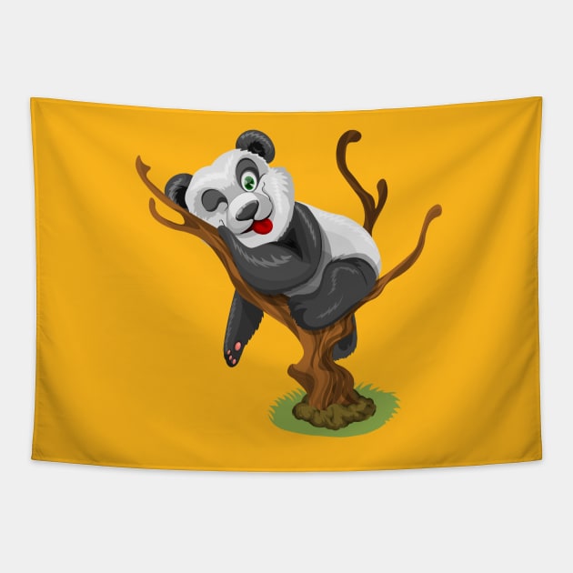 Winking Panda Tapestry by PatrioTEEism