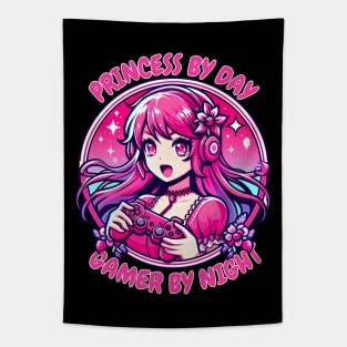 Princess by day Gamer by night Tapestry