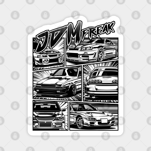 Manga Style of JDM Cars Magnet by idrdesign