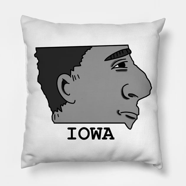 A funny map of Iowa 2 Pillow by percivalrussell