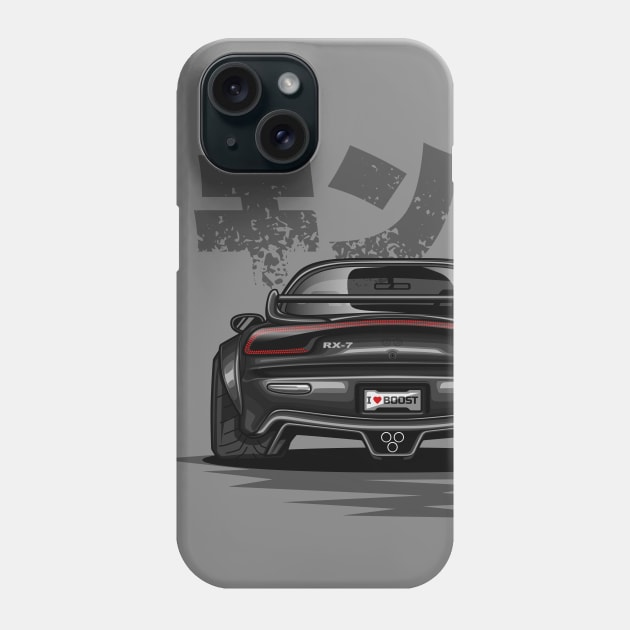 RX7 Wide Body (Gloss Black) Phone Case by Jiooji Project