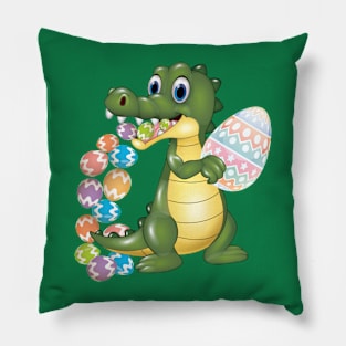 Easter Bunnysaurus Tee, Kids Cute Dinosaur with Eggs Pillow