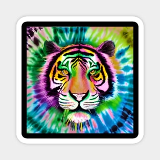 Tie-Dye Tiger Head Painting Magnet