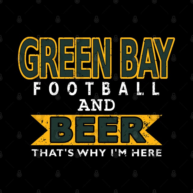 Green Bay Pro Football and Beer Funny by FFFM