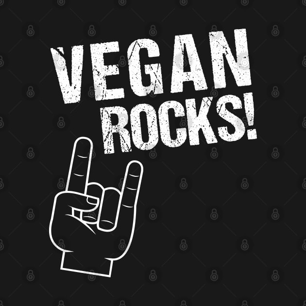 Vegan Rocks T-Shirt. Your Vegan Rock Style Tee! by stearman