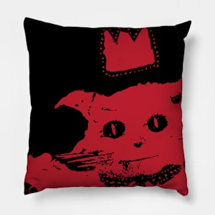 red cat in the black Pillow
