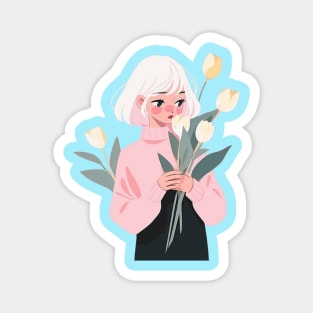 Floral Harmony Girl Magnet