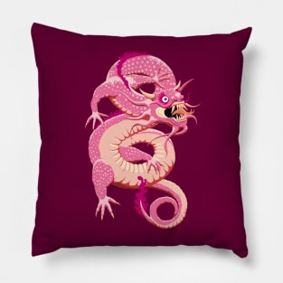 Pink Chinese Dragon Pillow