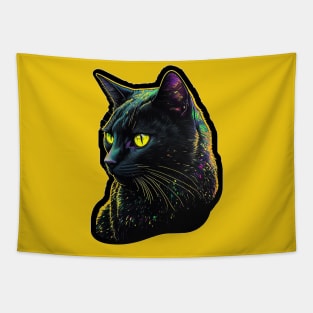 Black Cat Portrait Tapestry