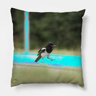 Magpie / Swiss Artwork Photography Pillow