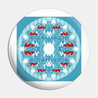 Icy Blue Christmas Pin
