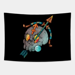 Sagittarius skull Zodiac Tapestry