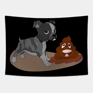 Pooping dog Tapestry