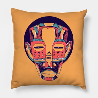 Retro Triad African Mask No 3 Pillow
