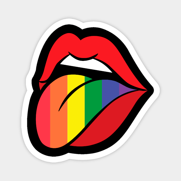 Rainbow Tongue Magnet by LexDZN