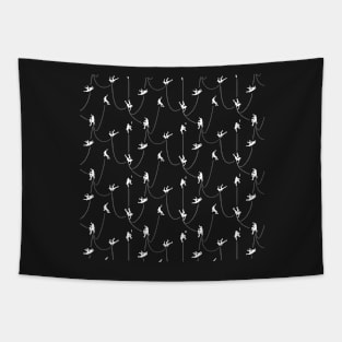 Climbers (white on black) Tapestry