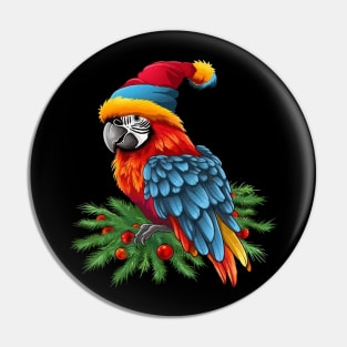 Macaw Christmas Pin