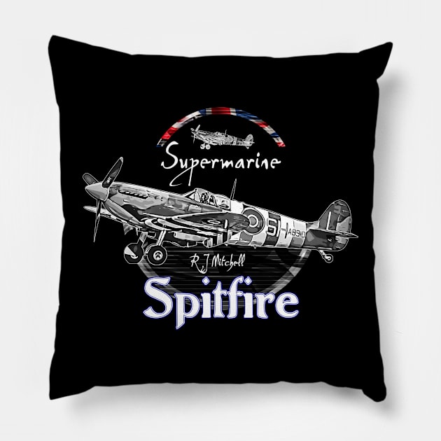 Spitfire Pillow by aeroloversclothing