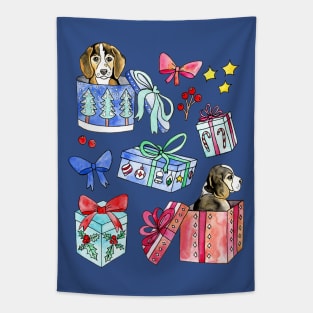 Beagles, Boxes & Bows Tapestry