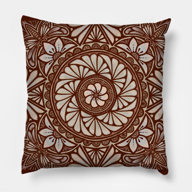 Pasifika dark chocolate Pillow by AprilAppleArt